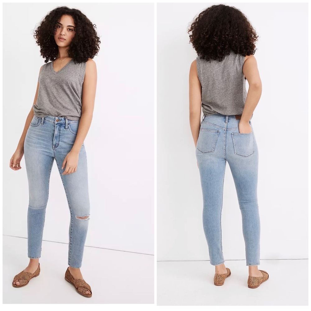 Madewell Curvy Roadtripper Skinny Jeans in Benton Wash: Ripped Knee Edition 25